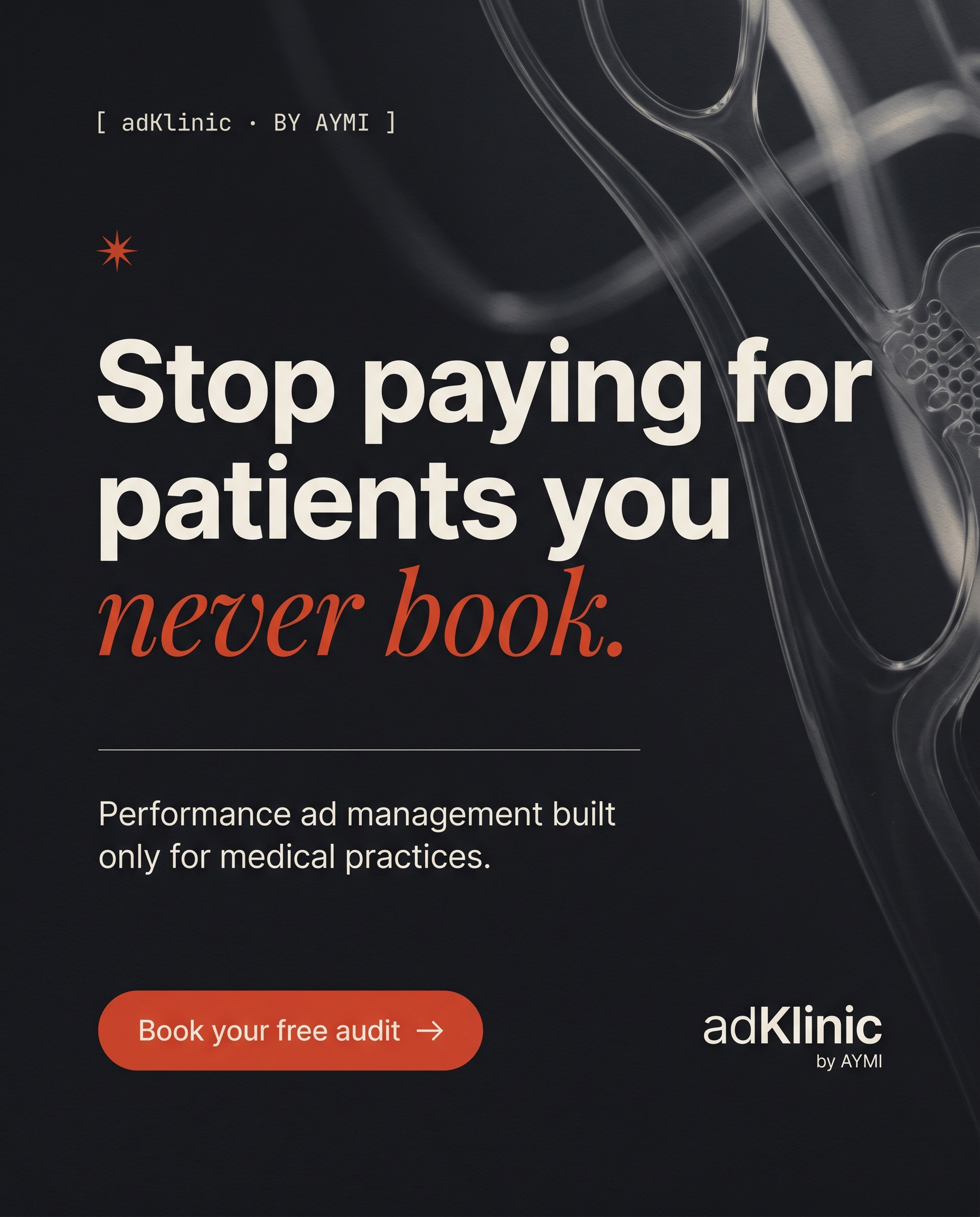 adKlinic ad: Stop paying for patients you never book