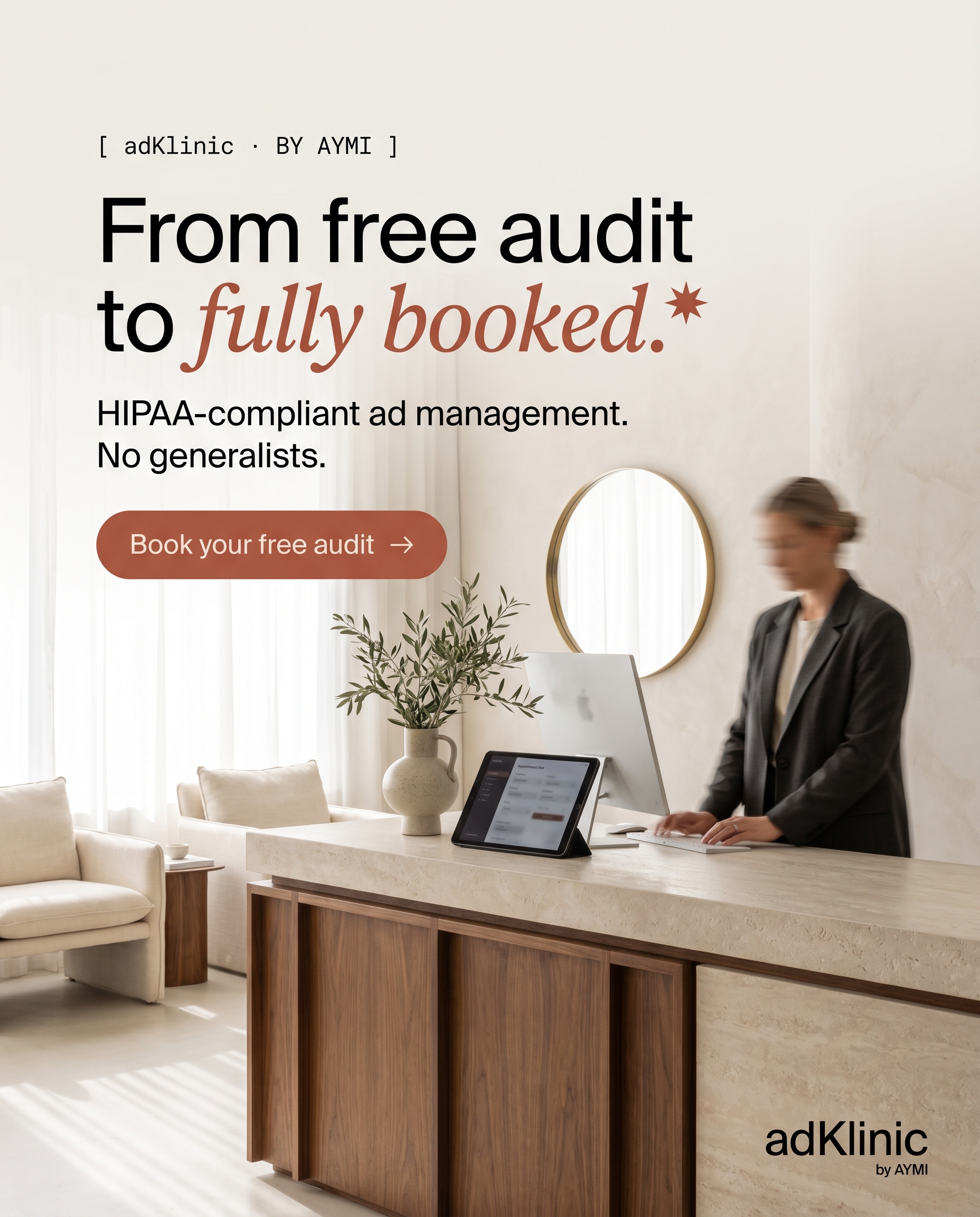 adKlinic ad: From free audit to fully booked